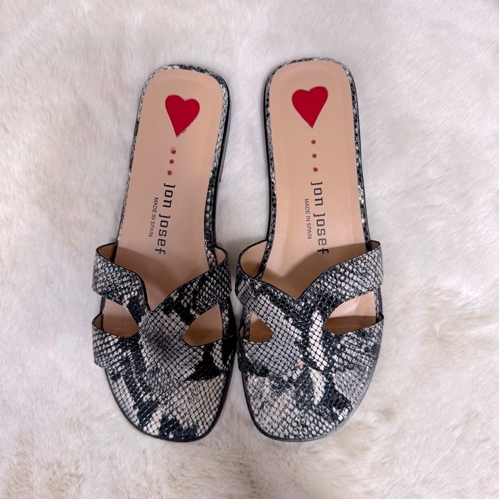 Jon Josef | Sandals | H Style | B&W Snake Print | 8